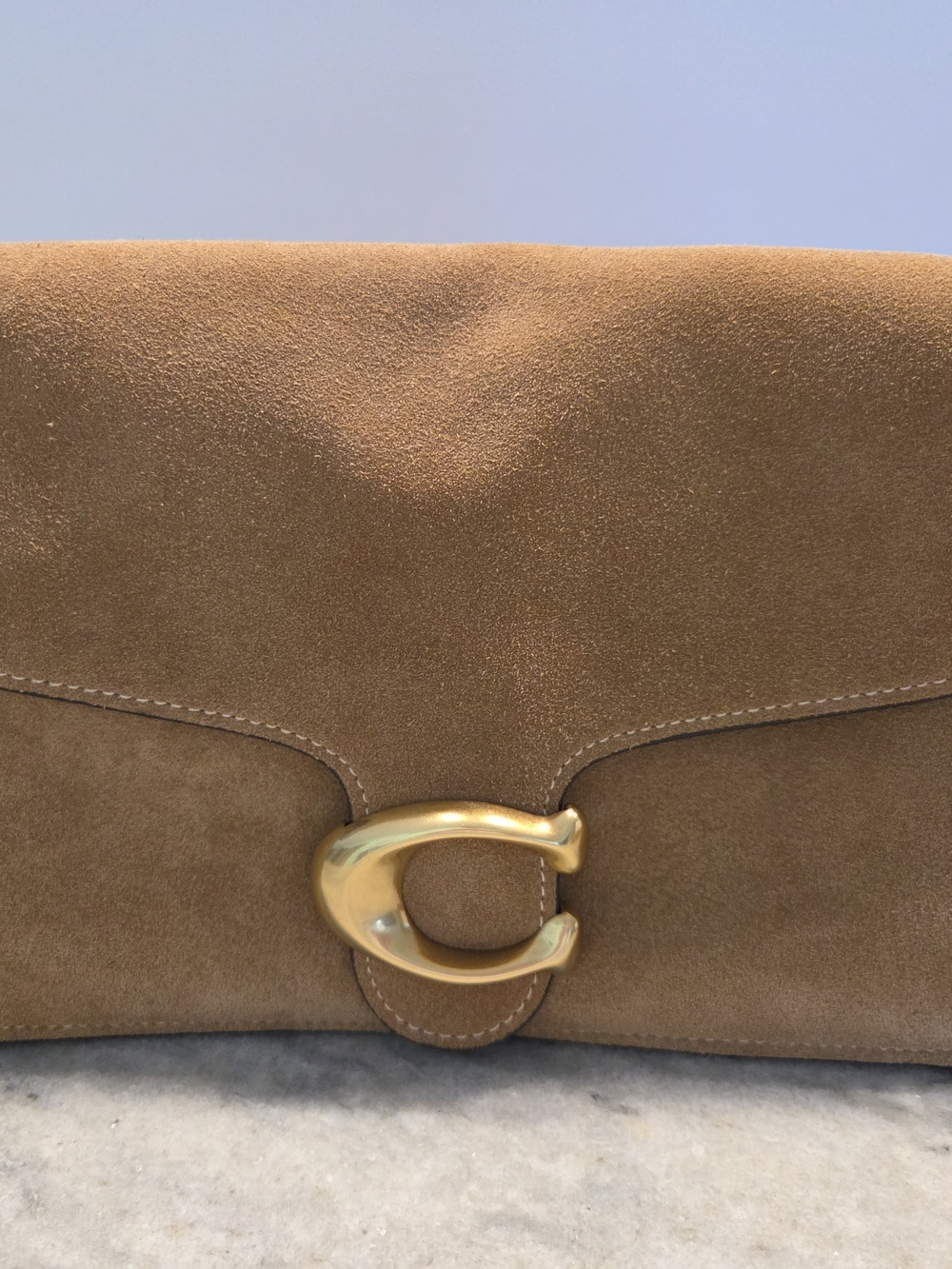 Coach Suede Tabby - Tan with Gold Hardware